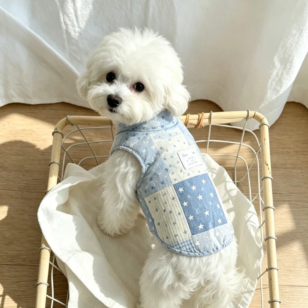 Pet Autumn/winter Vest with Plush Teddy Bear for Warmth Cat Plaid Floral Coat Double-sided Wearable Top Puppy Clothes