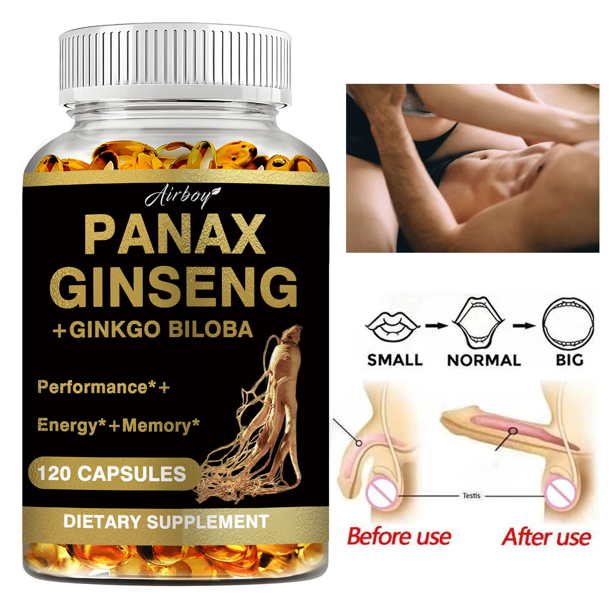 

Panax Ginseng + Ginkgo Biloba - Improves Memory and Mental Performance,Immune Support, Maintain Overall Health