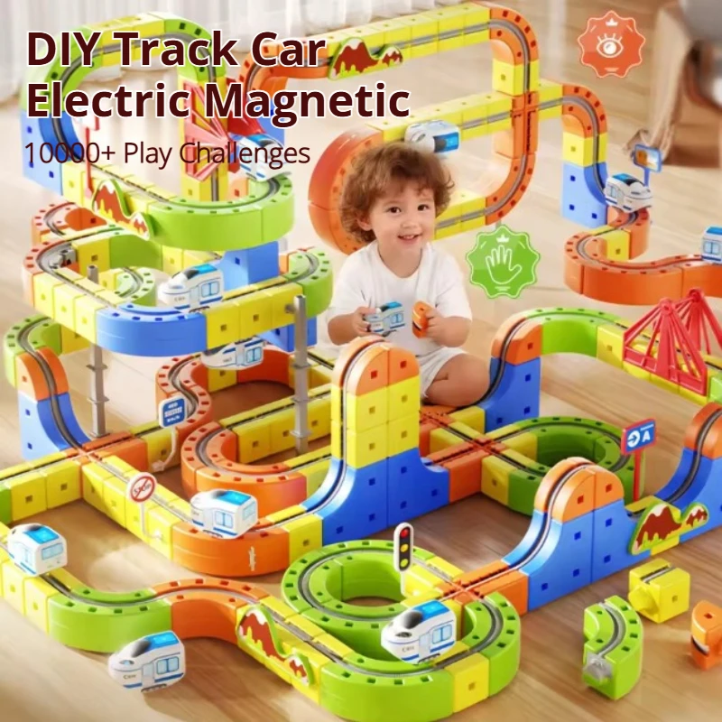 

Magnetic Magic Building Blocks Train Set Stem Educational Toy With Easy-Connect Tracks & Accessories Diy Learning Toy For Kids