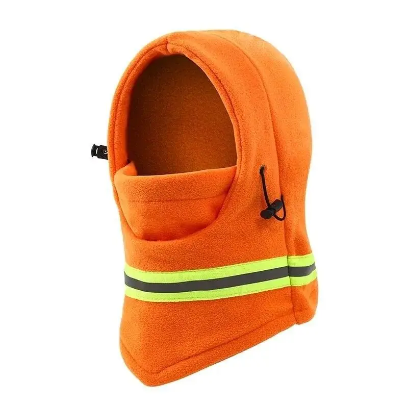 Männer HiGH Sichtbarkeit Reflektierende Winter Thermo Fleece Sturmhaube Maske Ski Motorrad Vollgesichtsmaske Halsabdeckung Winddicht – Detail 3