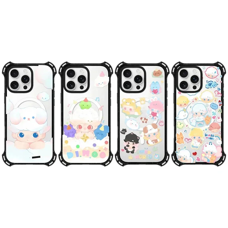 Cute Cartoon Cloud Boy 4 Corner Magnetic Phone Case Cover for IPhone 13 14 15 16 Pro Max Case for IPhone 16 Pro Max