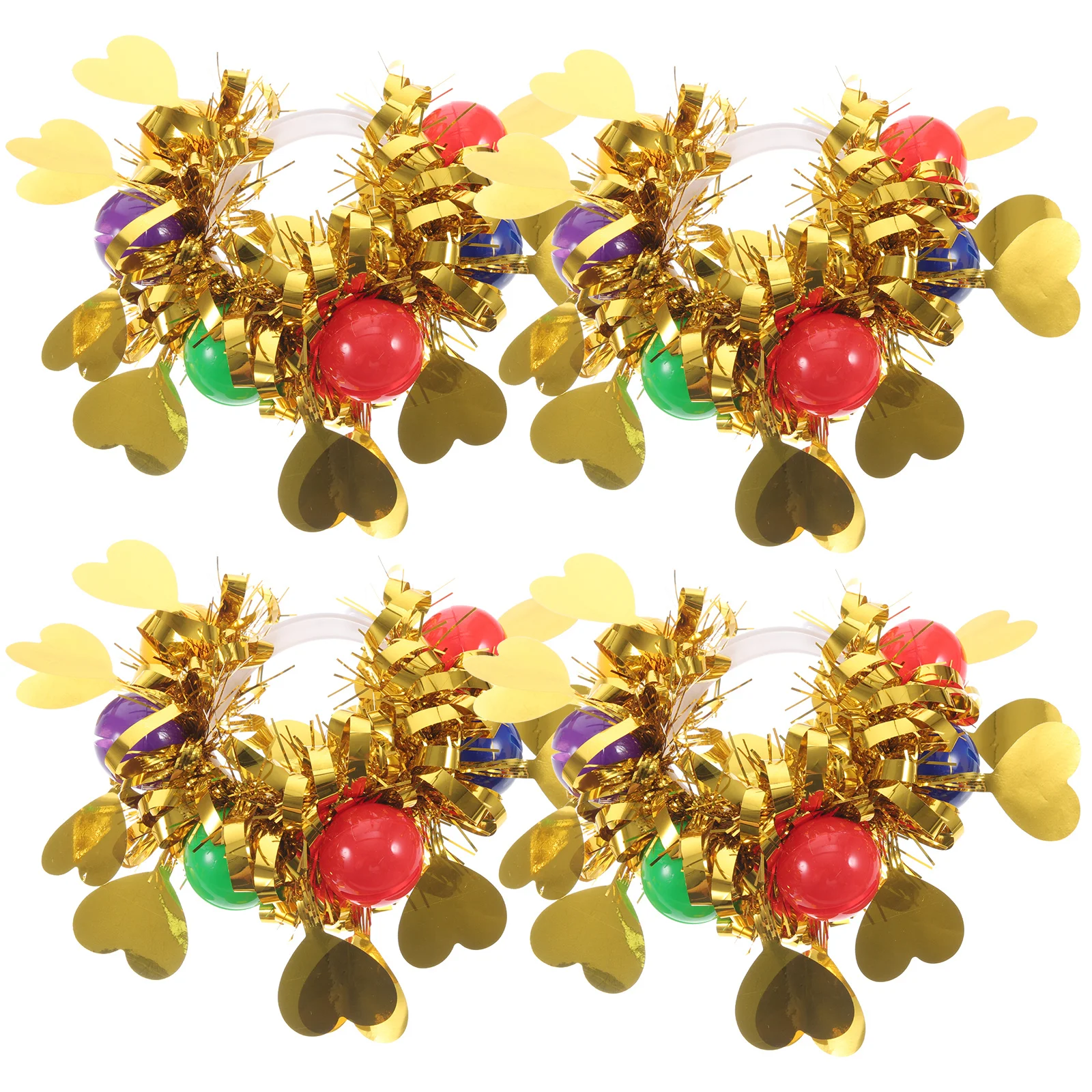 

4Pcs Cheerleading Wrist Flower Bracelet Sequin Wristbands Bell Dance Performance Stage Wrist Floral Decor Accessories