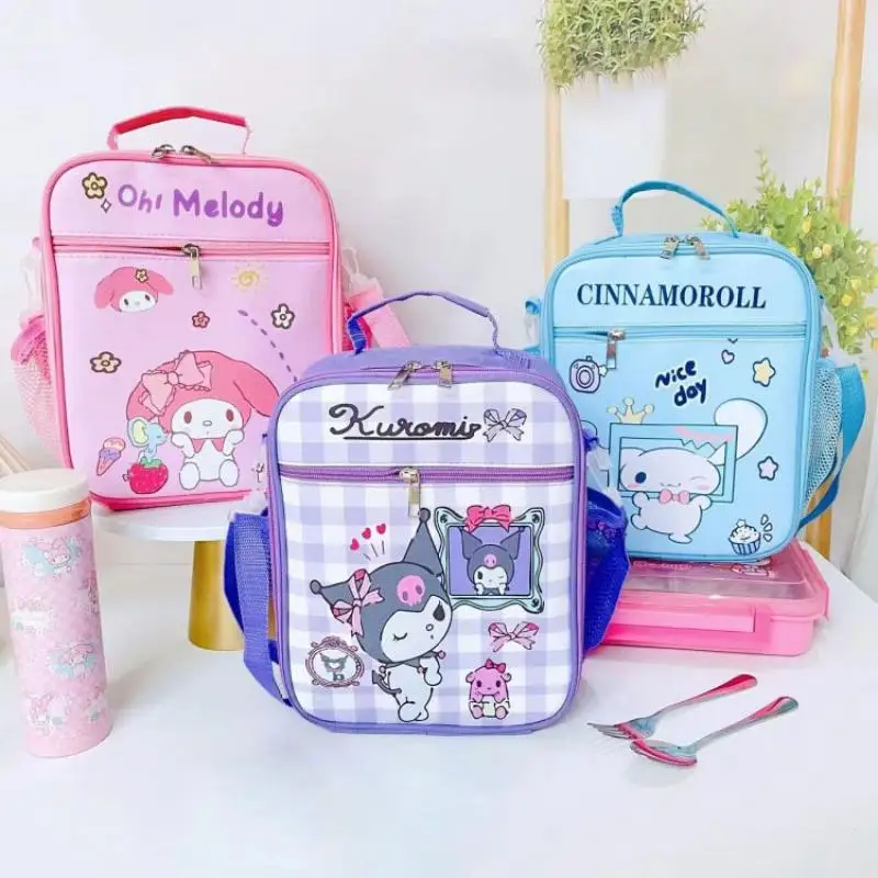 

Hello Kitty New Sanrio Kawaii Lunch Box Bag Kuromi My Melody Cinnamoroll Cute Cartoon Student Large Capacity Portable Bento Bag