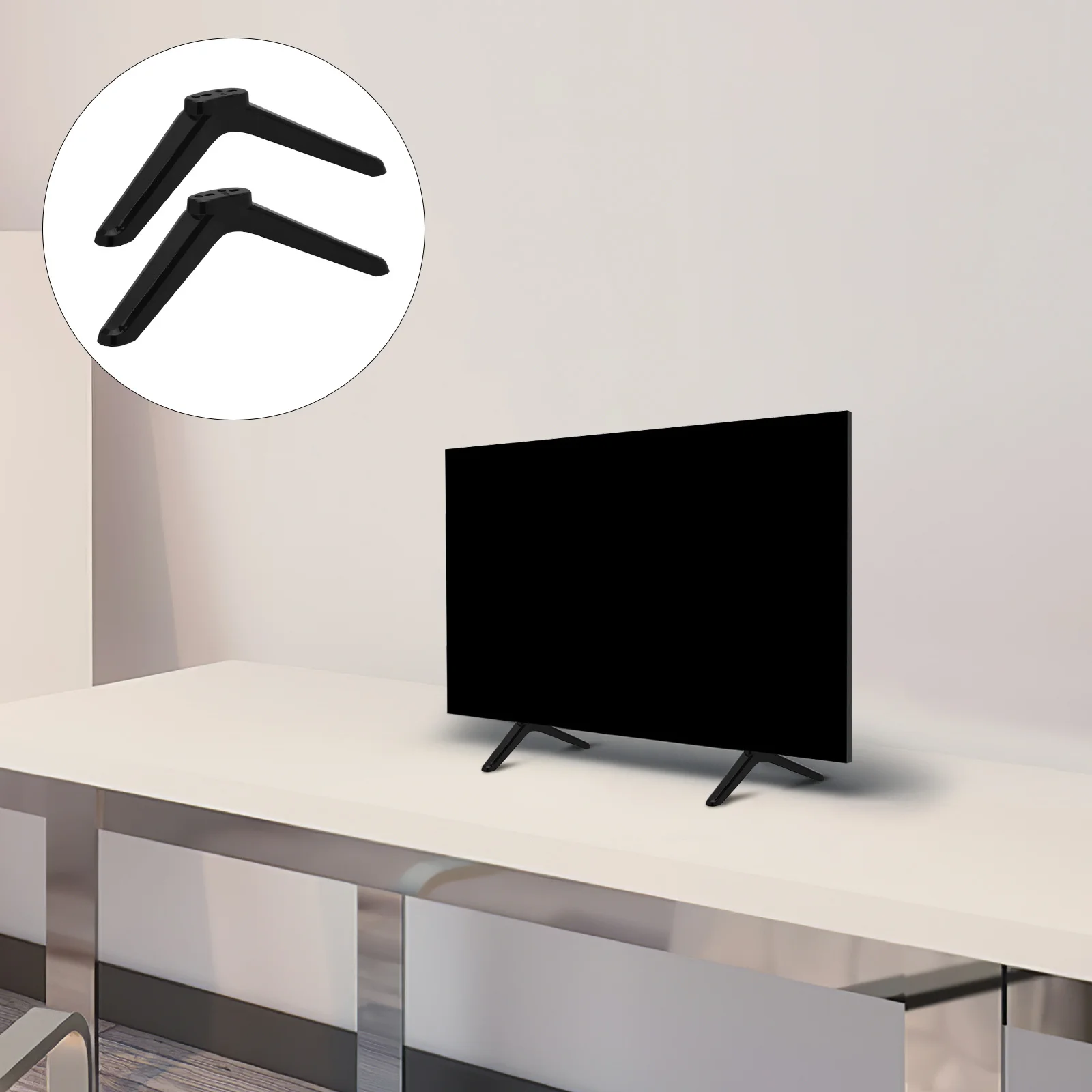 

1Pair Stand Base Universal Pedestal Foot 32in 40in 43in 48in 49in 50in Replacement Stand Legs Tabletop Support