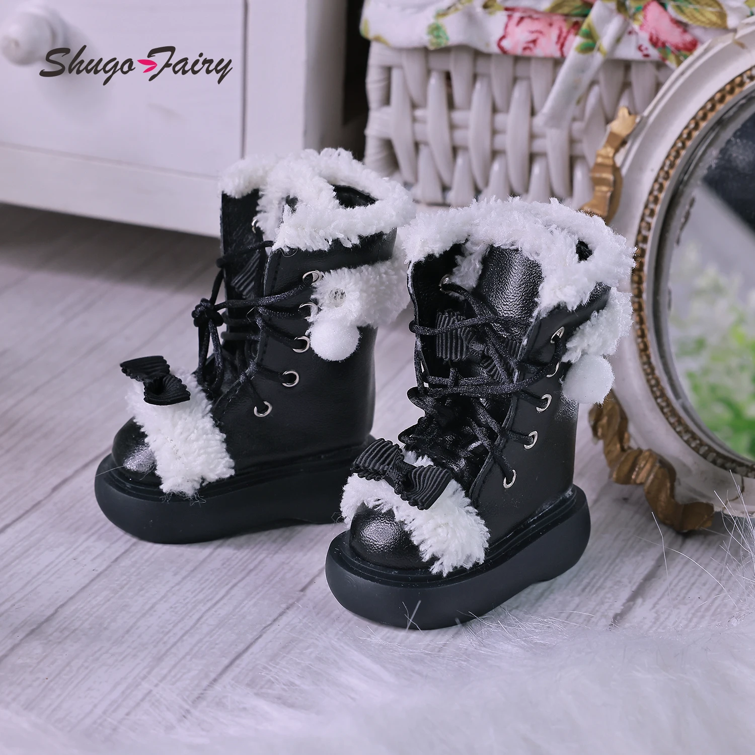 Shuga Fairy 1/4 Bjd Shoes Fits 1/4 Bariy Body Platform Leather Shoes 3 Colors WX4-378 Bjd Doll Accessories