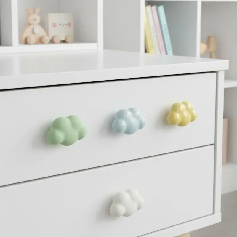1 PCS Ceramic Cloud Shape Cabinet Knobs Colorful Drawer Pulls For Kids Room