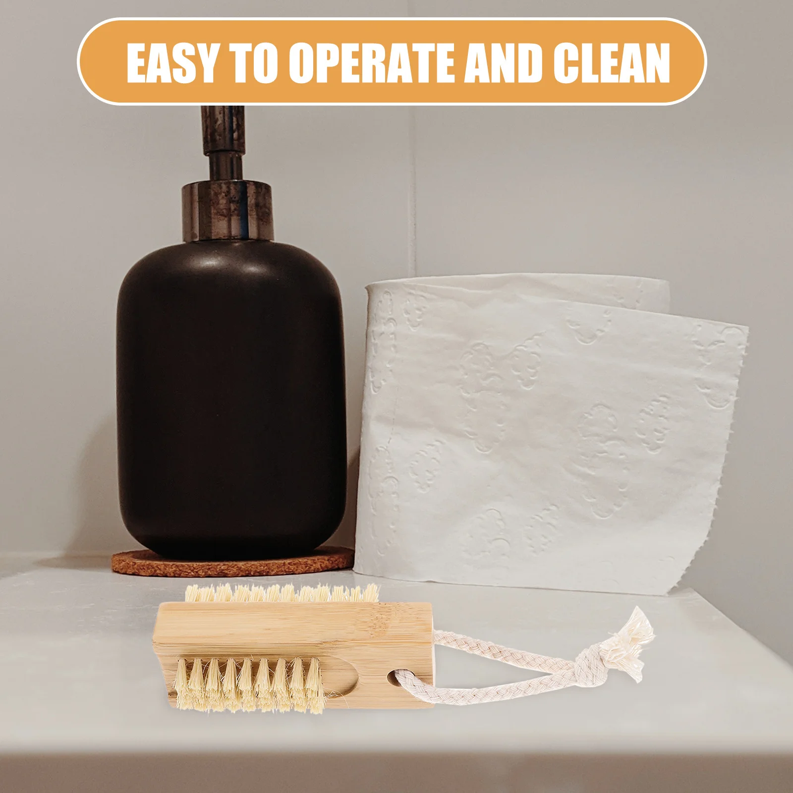 

2Pcs Nail Scrubber Brush Double Side Stiff Bristles for Fingernails Toenails Ergonomic Wooden Handle Easy Grip for Home Office