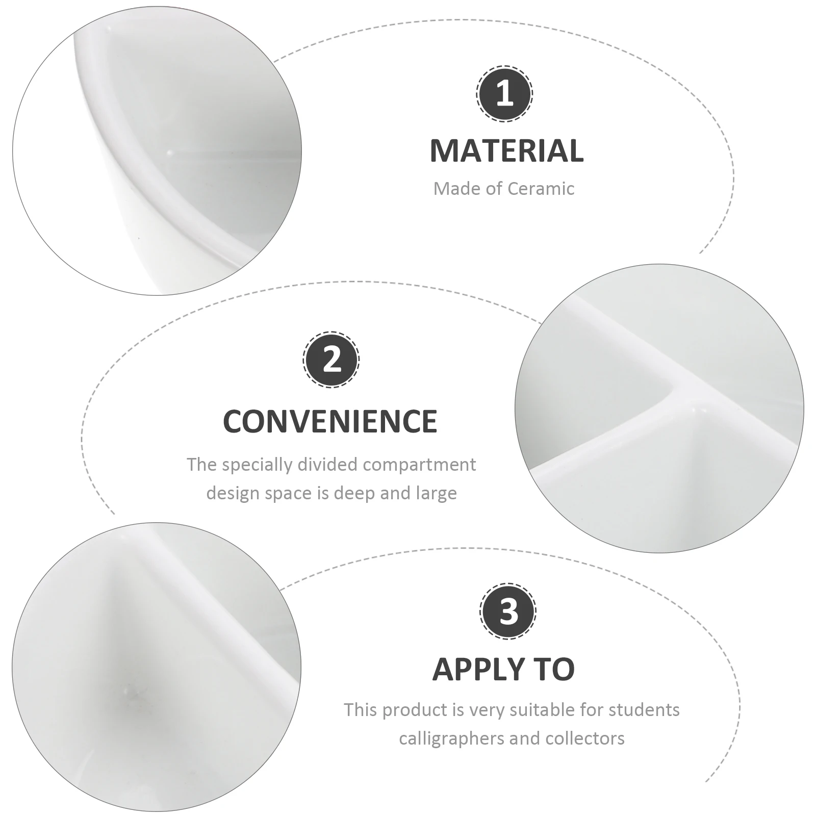 

Multi-Function Ink Dish Ceramic Writing-Brush Washer Large Capacity Calligraphy Lovers Decorative Item Ink Dish