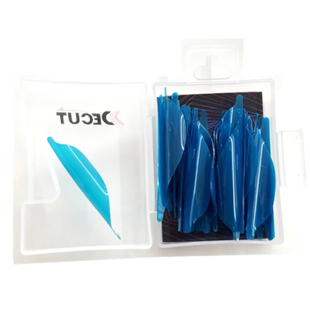 1,75 pollici, 50 pezzi/lotto, Fletches per tiro con l\'arco Decut SIUS, Spin Vanes, 4 colori per Chioce