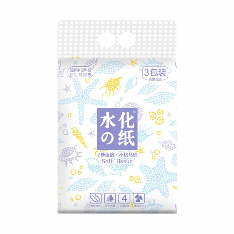 

7 Second Instant Facial Tissue 4 Layers Thickened Virgin Wood Pulp Pliable Paper Towels Water-soluble Printing Tissue