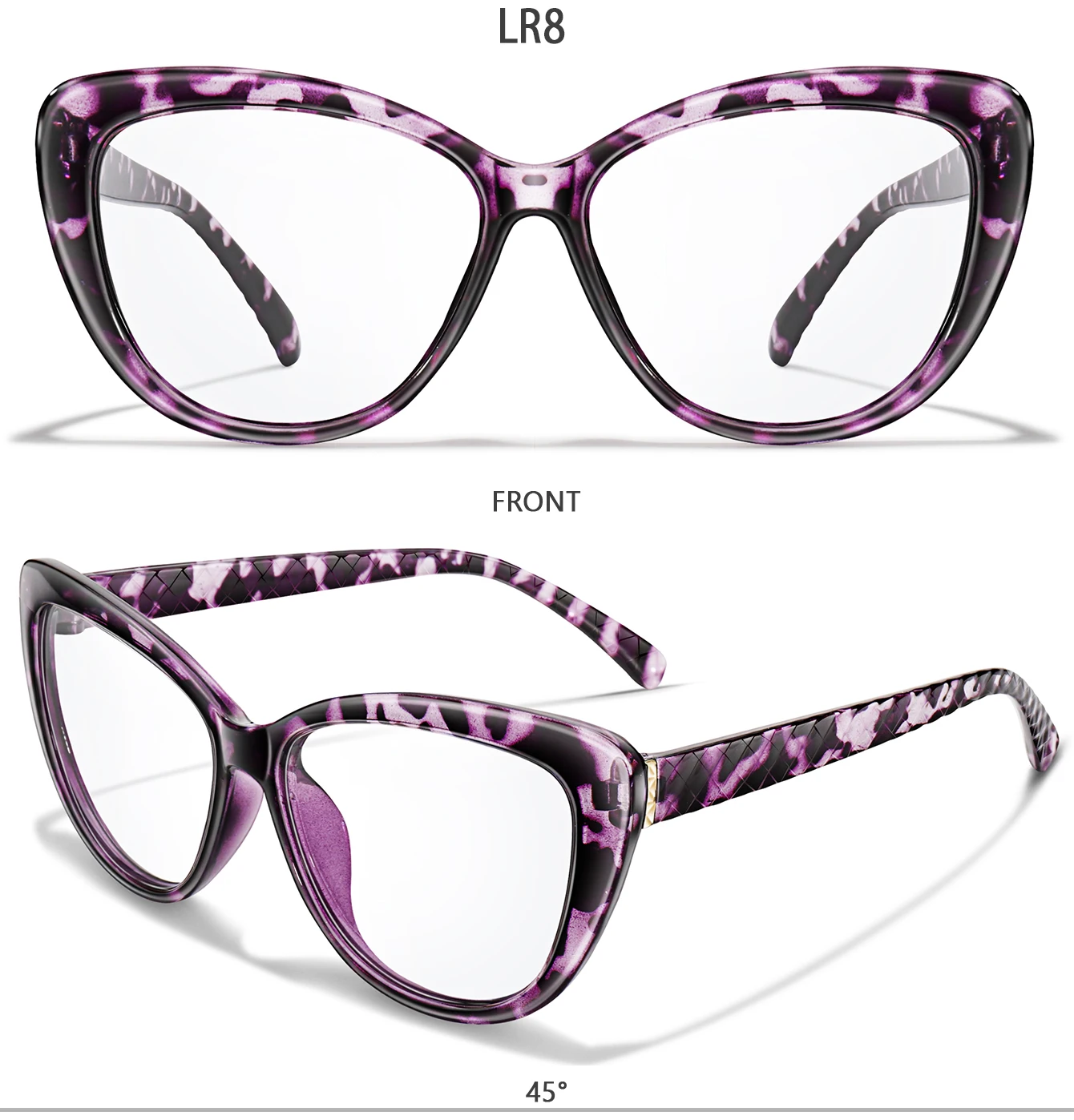 Lässige Lesebrille Sexy Cateye Transparent Unisex Rahmen Magazin Leser Vergrößerung Brillen Presbyopie Brillen – Detail 5