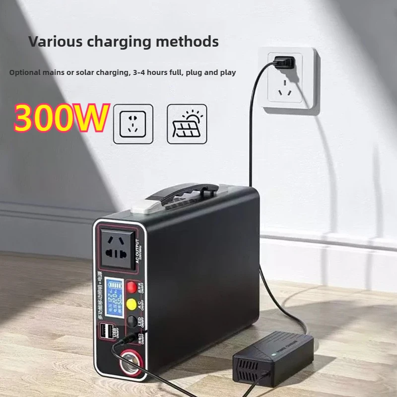 

300W 333WH Portable Power Station Solar Generator 220V Home Outdoor Camping Power System Rechargeable Generator Backup Battery