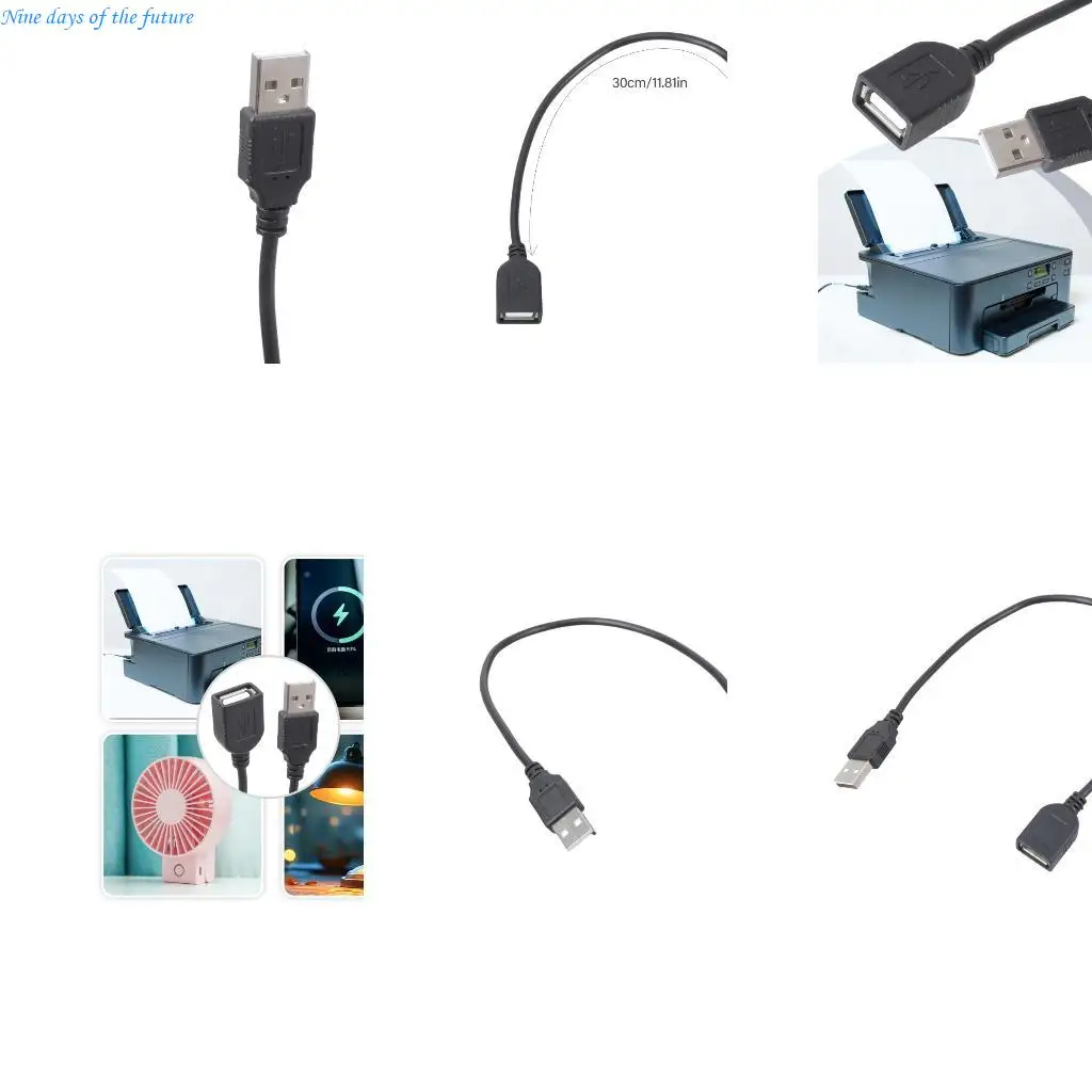 30cm Long USB 2.0 Male to Female Extender Cord Power Wire for Computer Electronics Device Connection E65A