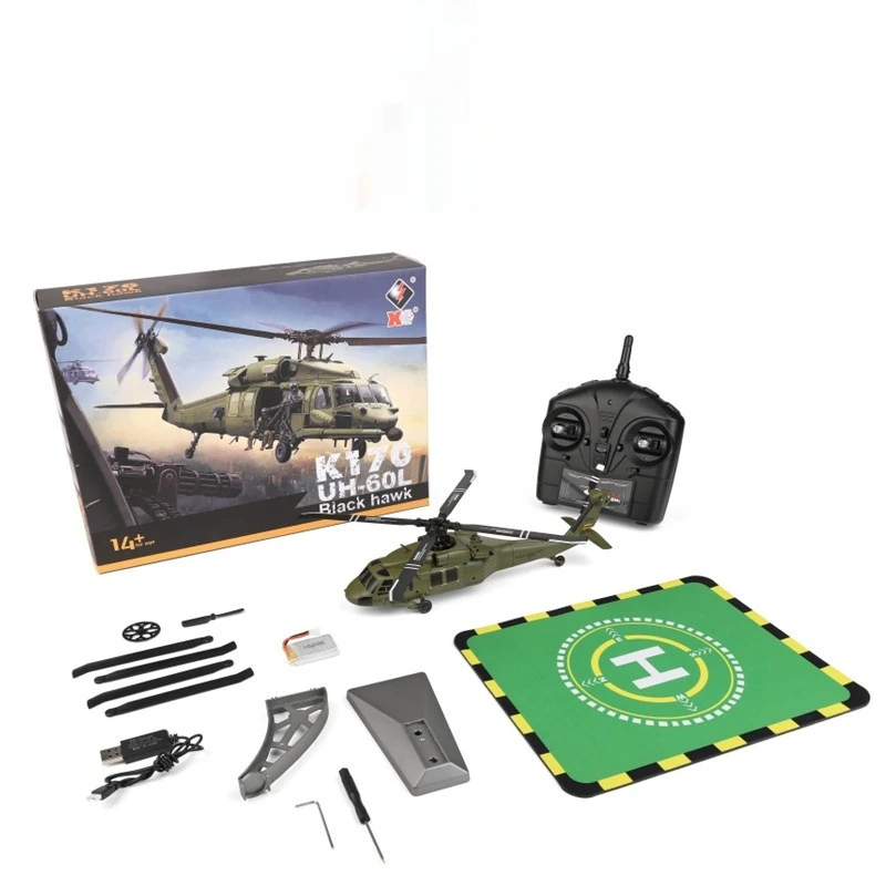 

K170 Black Hawk Remote-Controlled Helicopter Four-Way Brushless Fixed Height Model Aircraft Uh60l Rc Simulation Model Toy