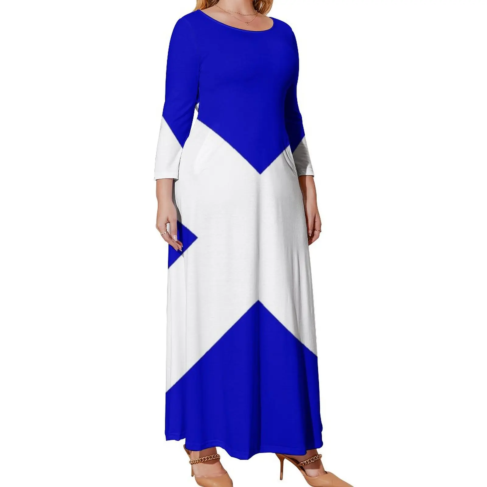 

Scottish Saltire Button Long Sleeved Dress elegant chic wedding evening dresses evening dress ladies