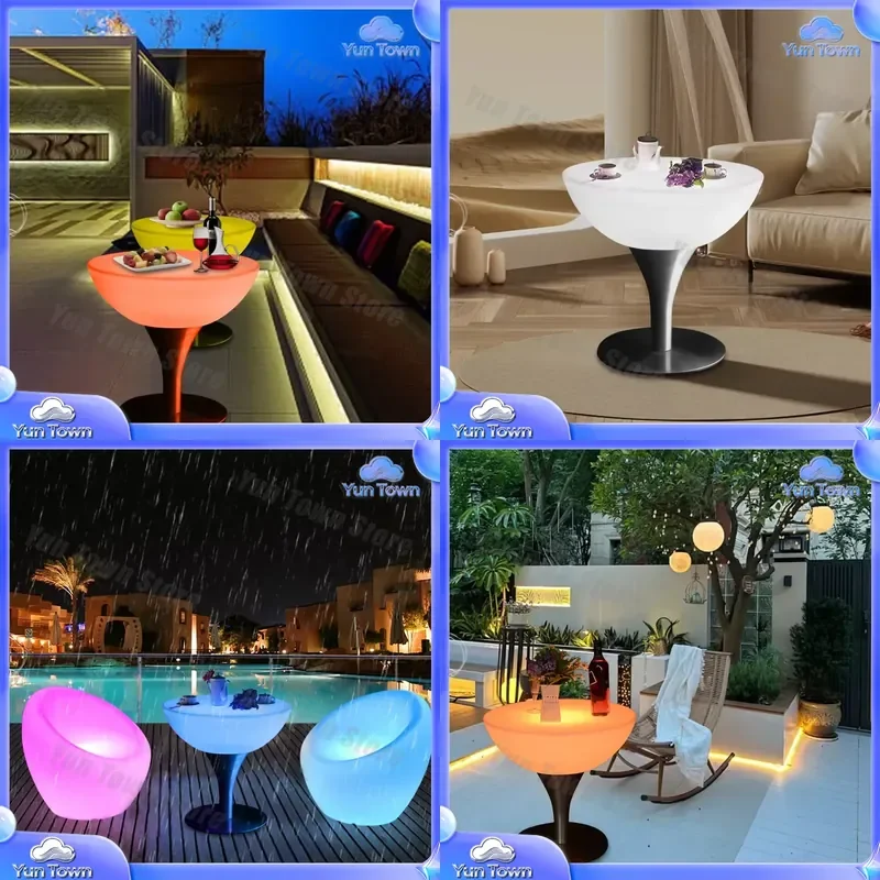 Rechargeable 16 Color Changing LED Bar Table for Wedding Party Bar Cafe Hotel Nightclub Modern LED Furniture for Home Bar