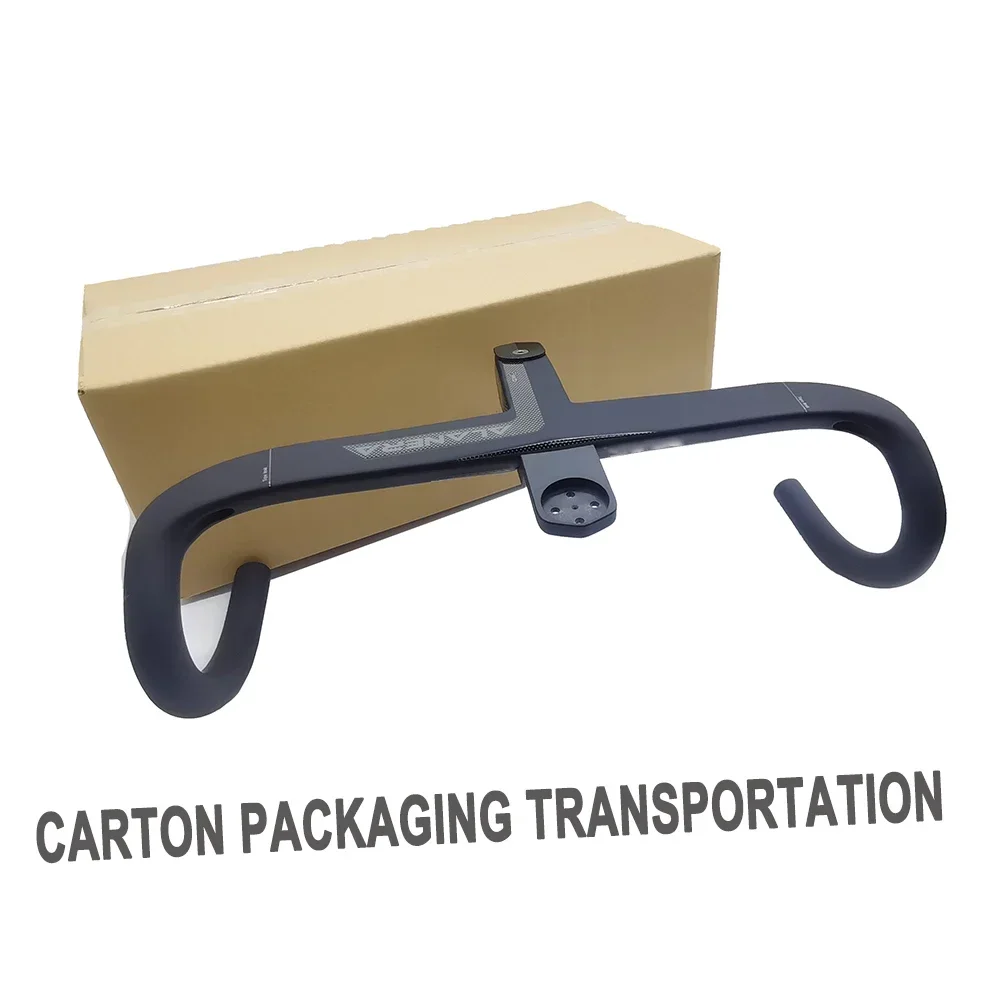 ALAENRA Full Carbon Road Bike Handlebar Internal Wiring Integrated Handlebar 28.6mm Bike Carbon Handlebars with Comput Holder