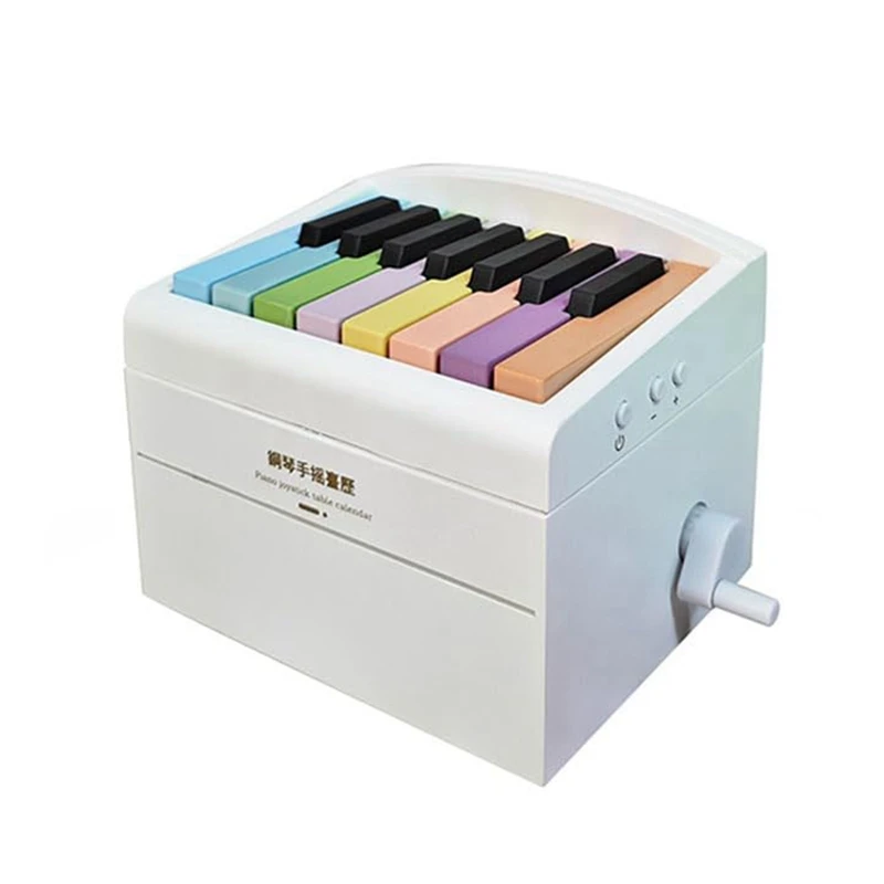 Calendrier de bureau de piano jouable pour 2024, calendrier de minuterie pour 2024, calendrier de bloc-notes 3D, blanc