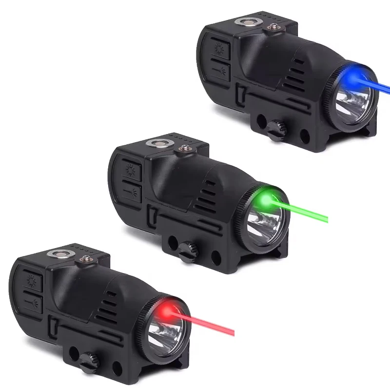 [مصباح يدوي تكتيكي ليزر LED كومبو 400 لومن أحمر/أخضر/أزرق مغناطيسي قابل لإعادة الشحن مصباح يدوي Richfir 20 مم Picatinny Rail. #2
