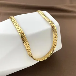 Trendy products 20-60CM 925 Sterling Silver creative 18K gold 5MM sideways chain Necklaces for Men woman fine FASHION Jewelrys