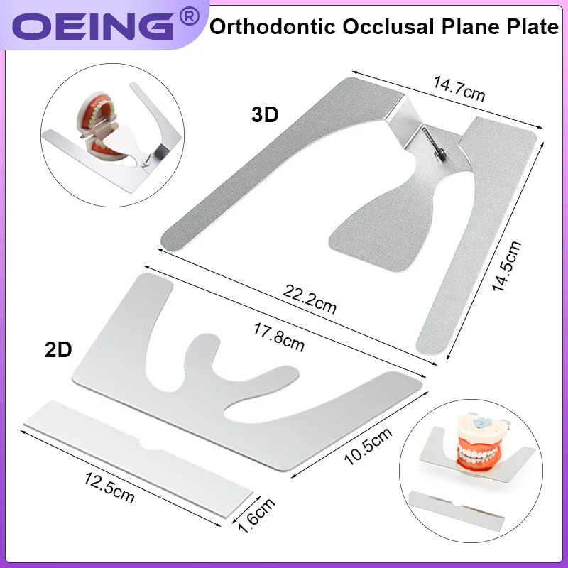 Dental ortodontyczna płyta płaszczyzny zgryzu szczęka odlewnicza szczęka Fox 2D/3D autoklawowalny ochraniacz na usta metalowe narzędzia dentystyczne