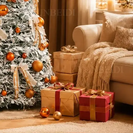 Foldable Christmas Tree with Ornaments LED Lights High-end Integrated Christmas Tree 120cm To 210cm Family Christmas Party Decor