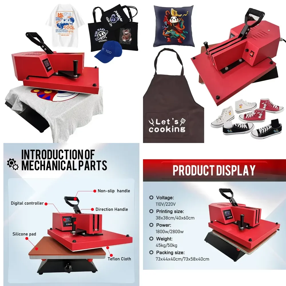 Factory Directly Price Digital T-shirt Printing 38*38cm Swing Away Heat Press Transfer Machine for Garment