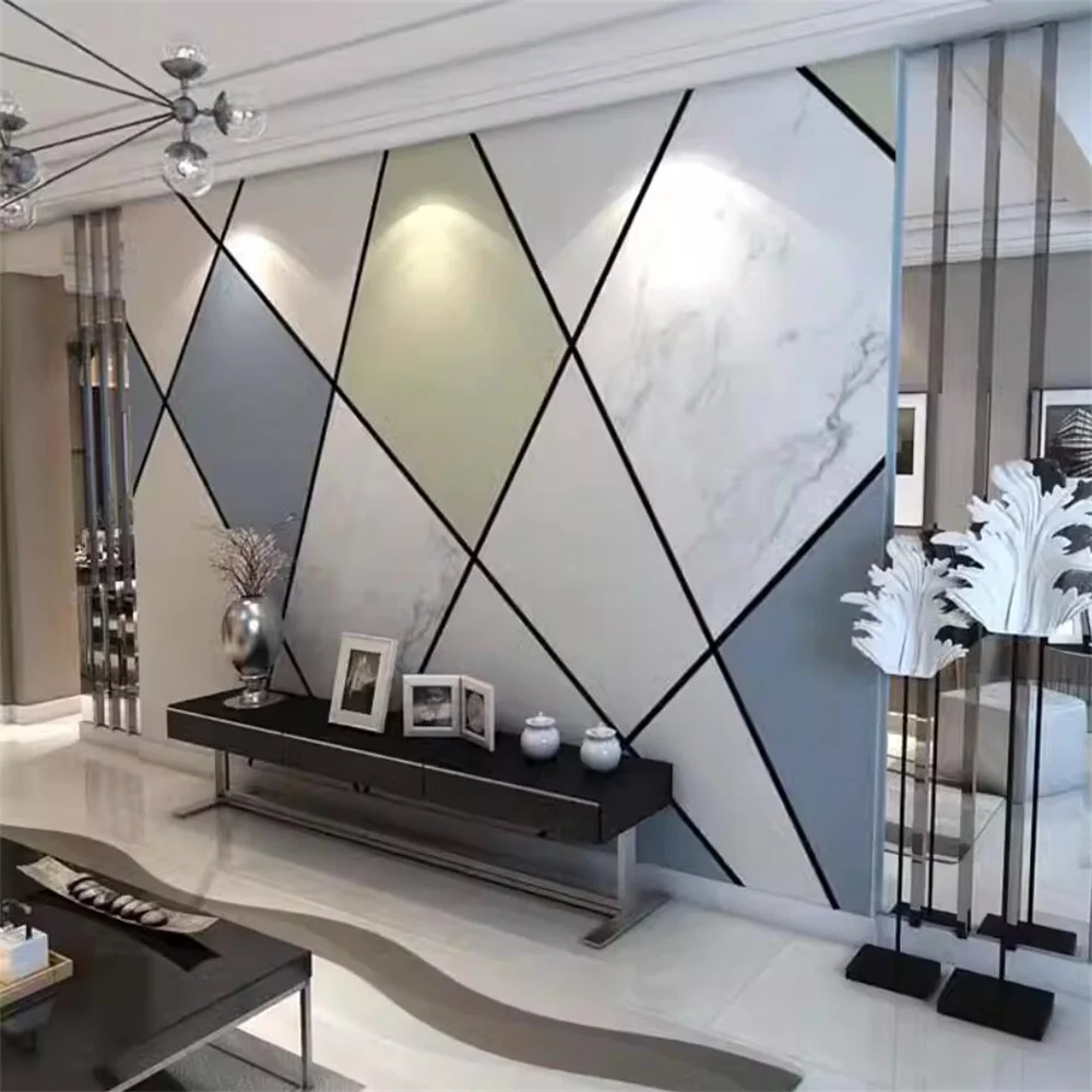 

custom Geometric graphics TV background wallpaper living room sofa mural Home decoration wall stickers modern line wall paper