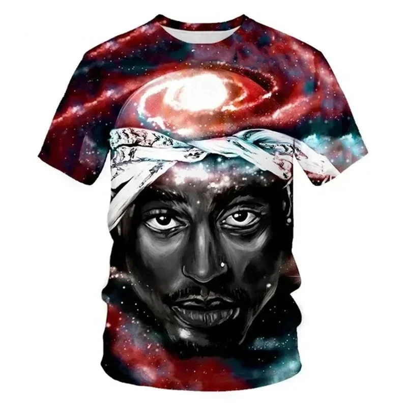 2Pac T-shirt Rapper Star Tupac 3D Print Streetwear Men Women Casual O-Neck T Shirt Streetwear Hip Hop Music Tshirt Tops Clothing