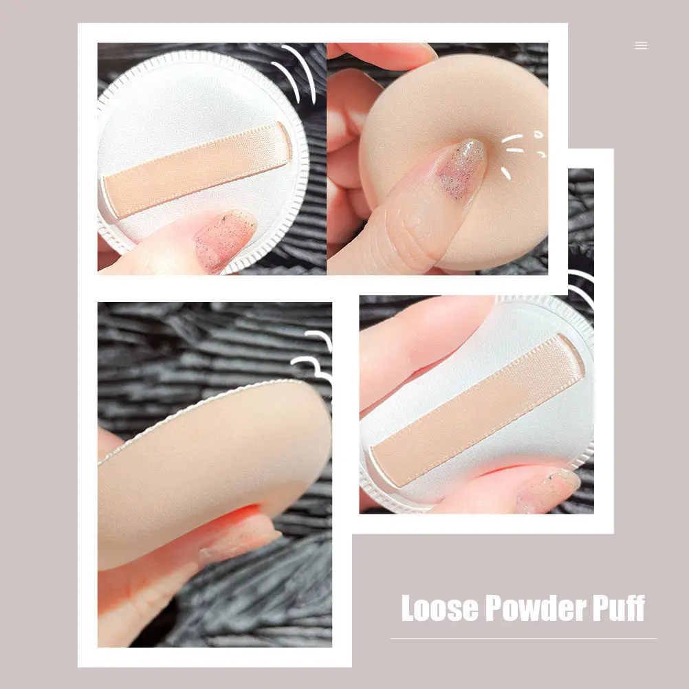3Pcs Powder Puff Set Wet Dry Dual Use Makeup Sponge for Loose Mineral Body Powder Oil Control T-Zone Blending Smooth