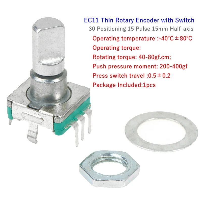 EC11 Rotary Encoder 20/30 Positioning Number Pulse Number Sawtooth Shaft 25/15MM Digital Rotary Potentiometer 5 Feet