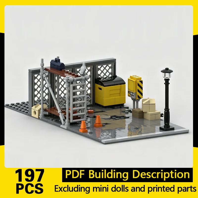 

City Street View Model MOC Building Bricks City Back Alley Modular Technology Gifts Holiday Assemble Children Toys Suit