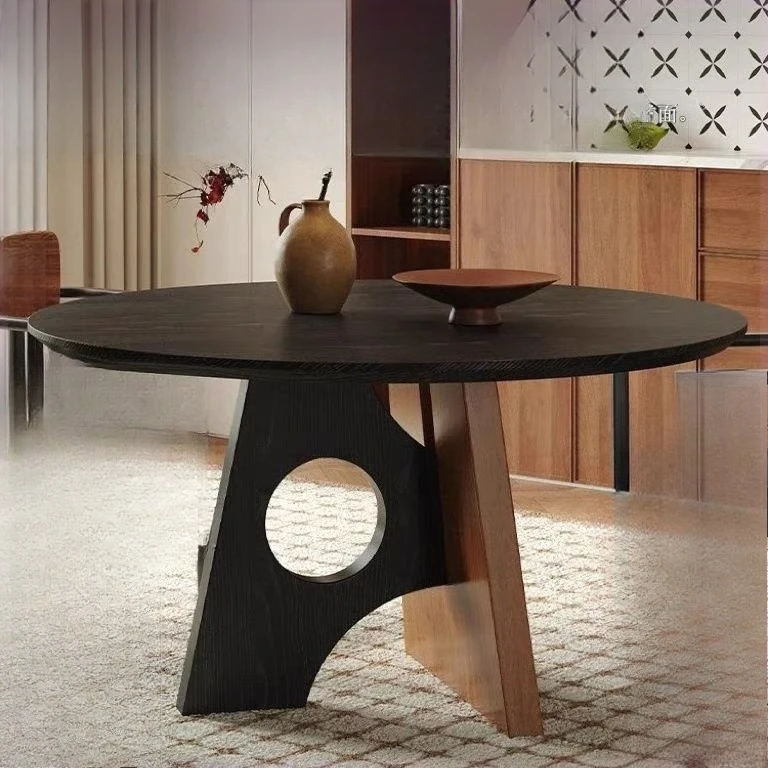 

Antique Round Tea Table Personalized Creative Modern Design Dining Table Silent Minimalist Home Furniture Mesa De Comedor XY40CZ