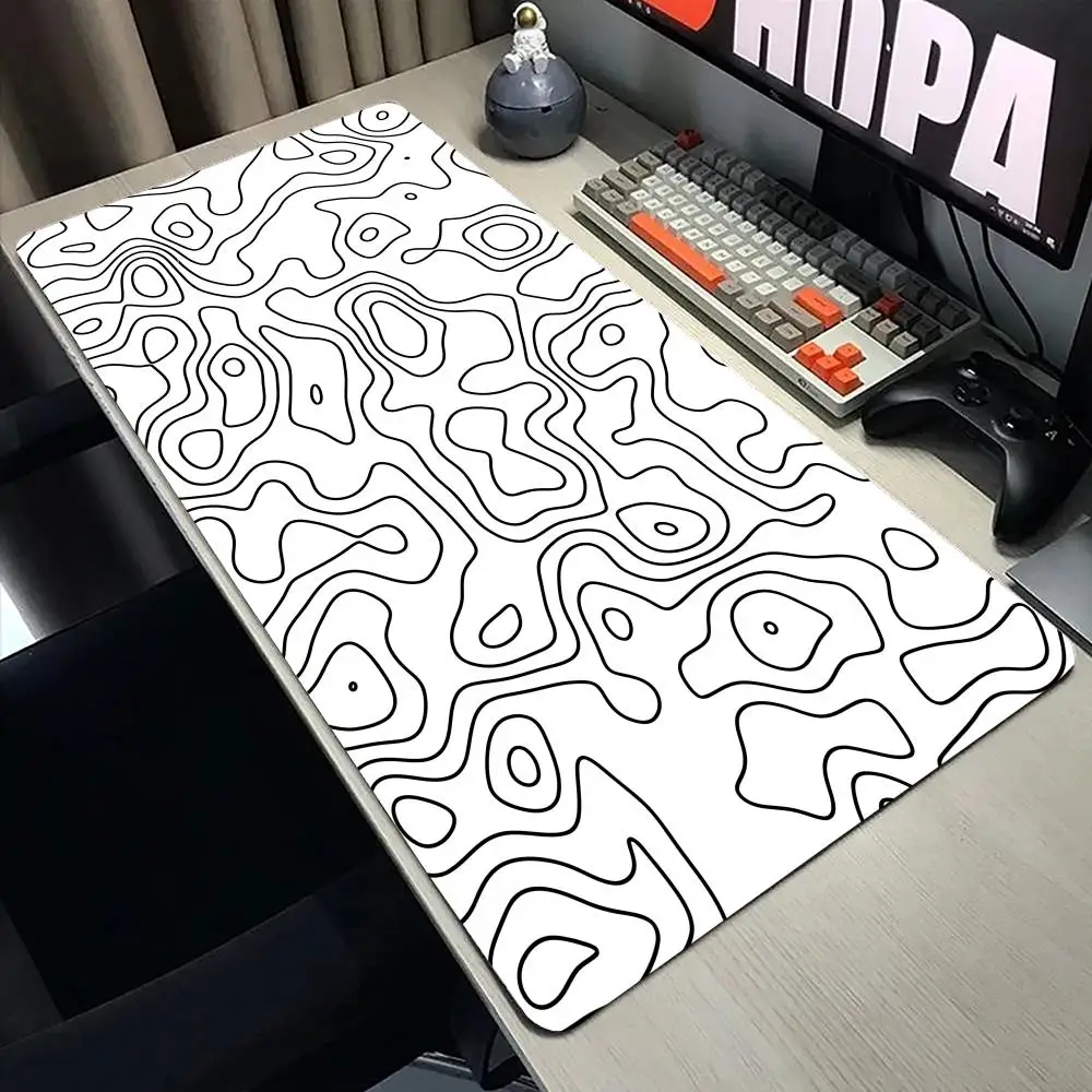 

Black White Texture Mouse Pad Large Computer Office Game Table Mat XXL Rubber Anti-slip Gaming Keyboard Mousepad Long Desk Pads