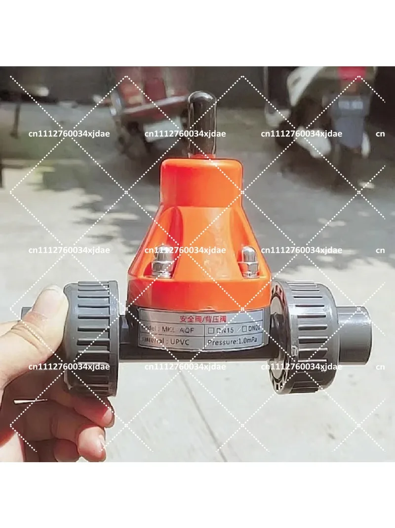 DN15 20 25 UPVC Back Pressure Valve Plastic Pressure Relief Valve Safety Valve for Metering Pump Diaphragm Corrosion Resistant
