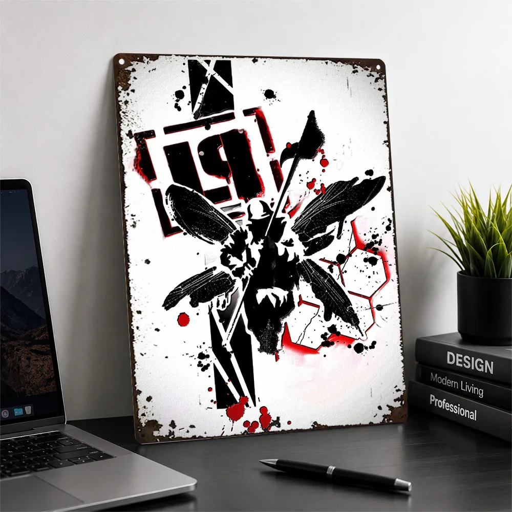 Linkin Park Winged Soldier Printed Poster Graphic Wall Art For Music Studio Personalized Aluminum Metal Sign Band Fan Gift Idea