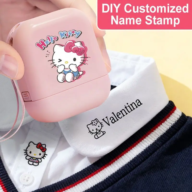 Sanrio DIY Namensstempel - Einfach zu bedienendes Namenssiegel, abwaschbare Tinte, perfekt zum Beschriften von Lunchboxen, Rucksäcken