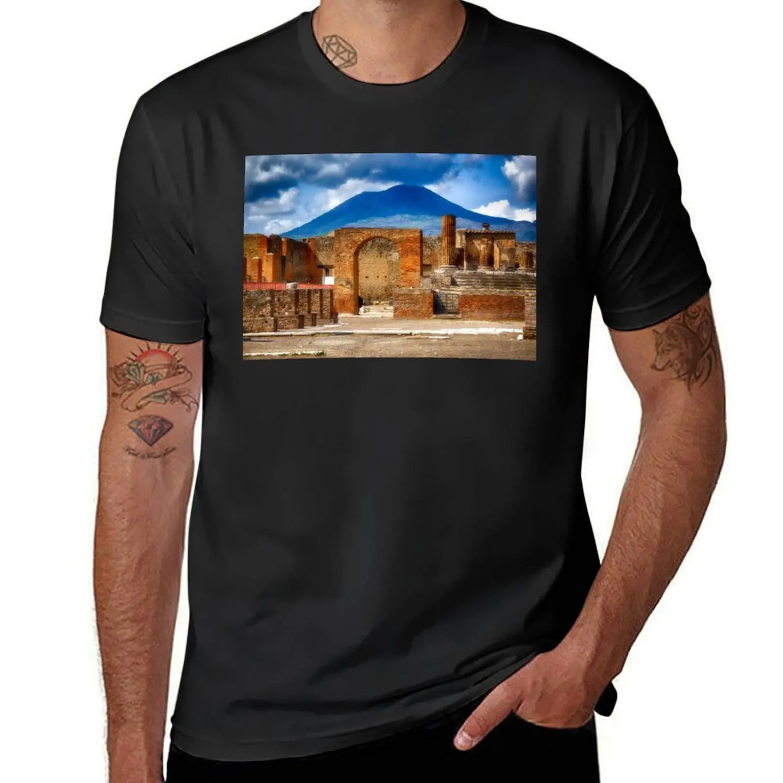 Pompeii and Mount Vesuvius T-Shirt sweat vintage fruit of the loom mens t shirts