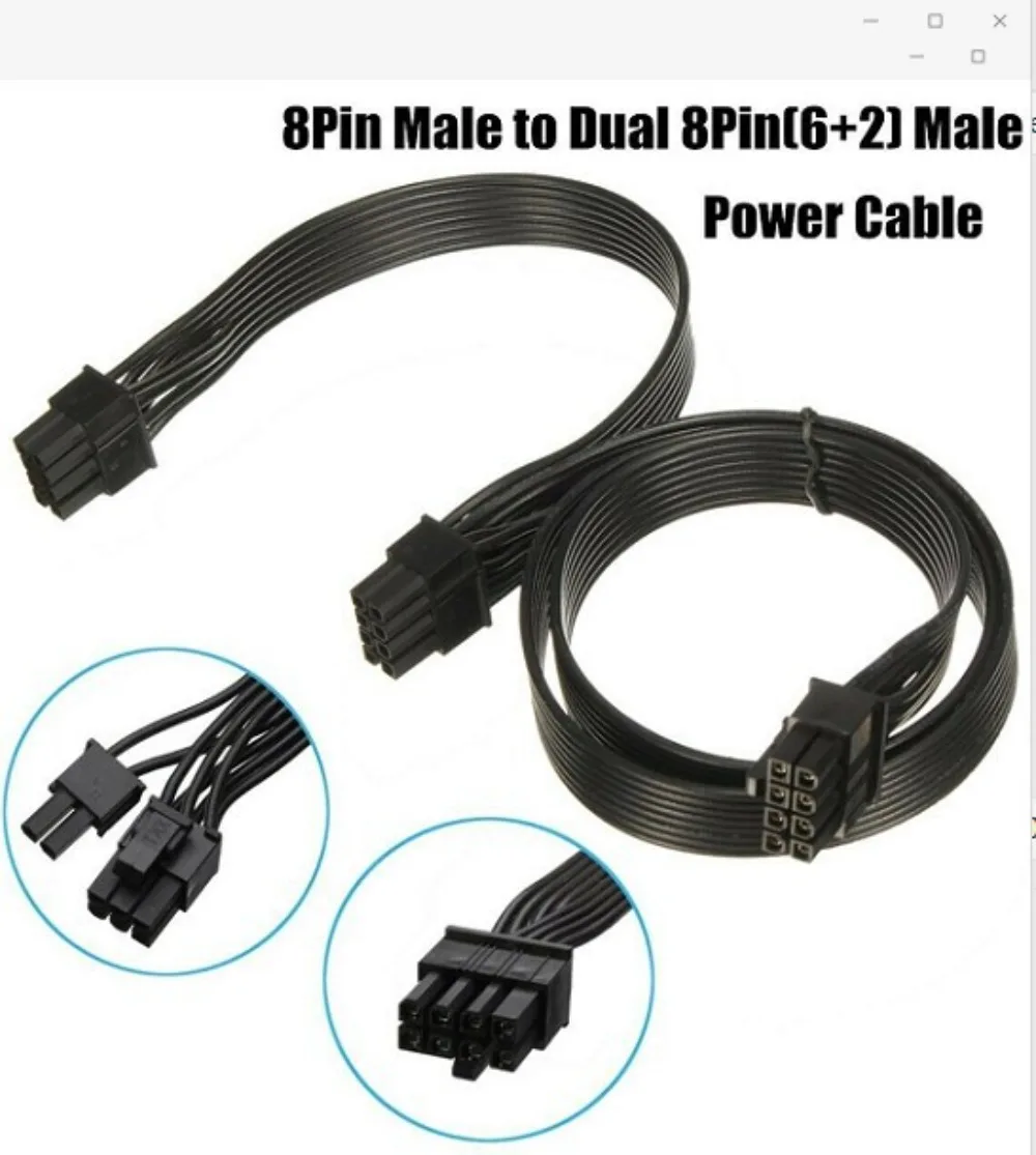 8pin Revolution Double 6+2PIN Public Power Supply Cable GPU   Modular Cable 18AWG