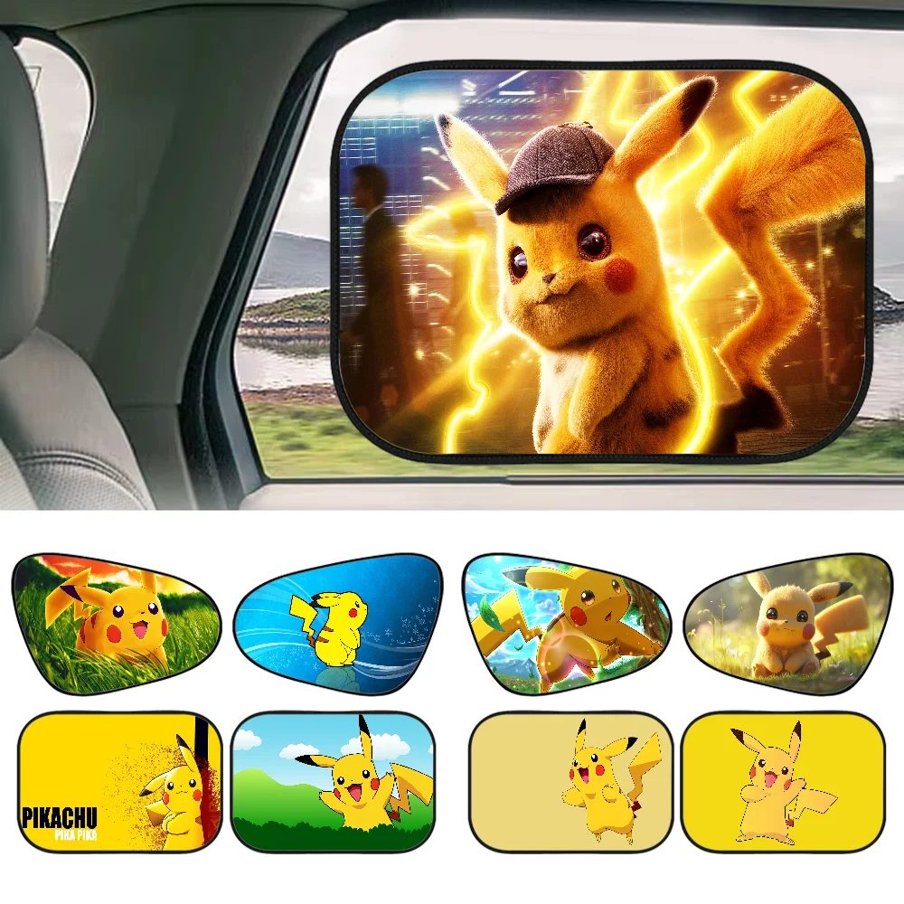 Anime P-Pikachues 1Pcs Car SunShade Side Window Windscreen Cartoon For Children Adults Adsorption SunShade Sunvisor