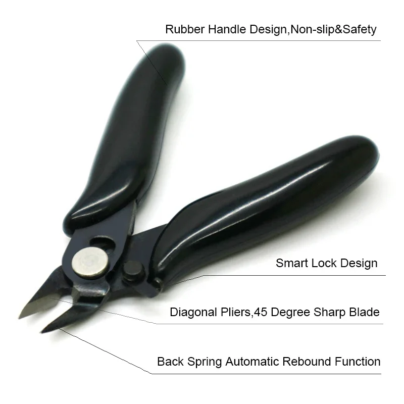 Diagonal Pliers Mini Wire Flush Cutter 3.5 Inch Micro Diagonal Cutting Pliers Wires Insulating Rubber Handle Model Pliers