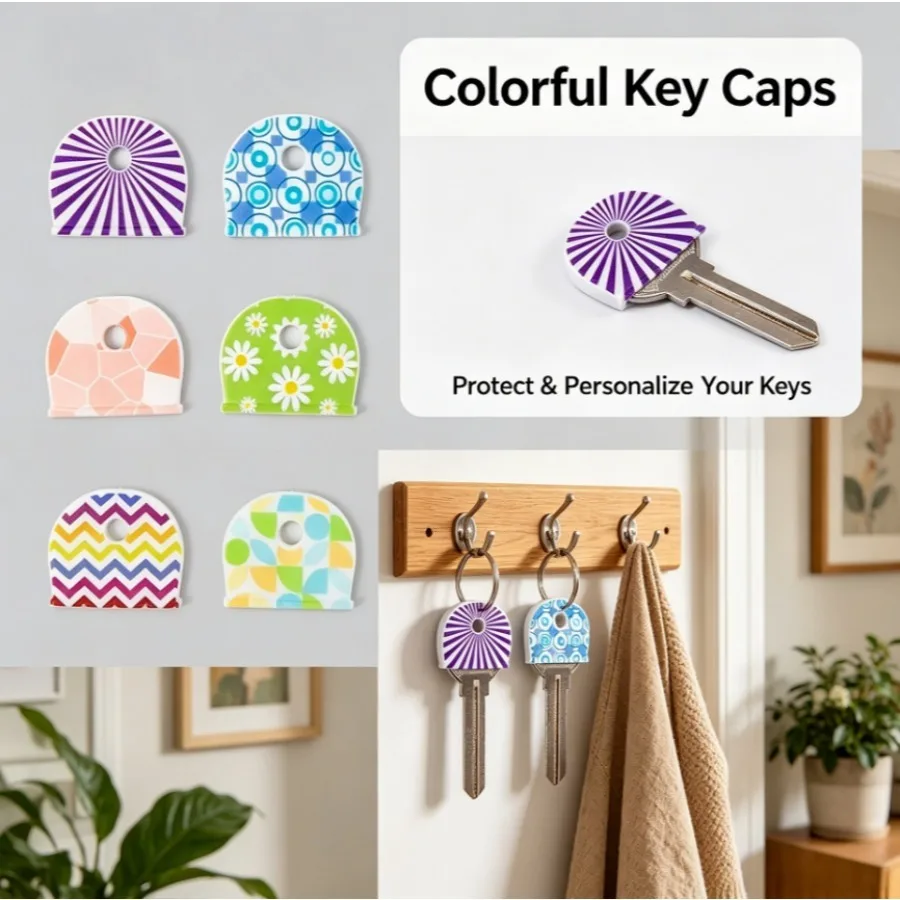 6/12/pcs Color Key Protection Cover Mini Silicone Key Identification Marker Tags Caps Marking To Distinguish Key Great Gift Idea