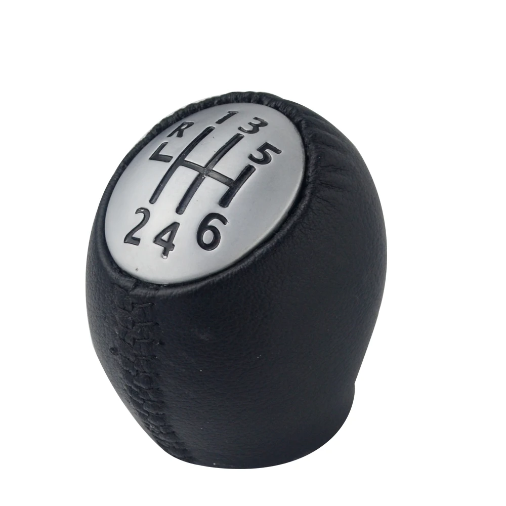 PQY - Leather 6 Speed Manual Car Gear Shift Knob Car Styling For Renault MEGANE SCENIC LAGUNA ESPACE MASTER For VAUXHAL For OPEL