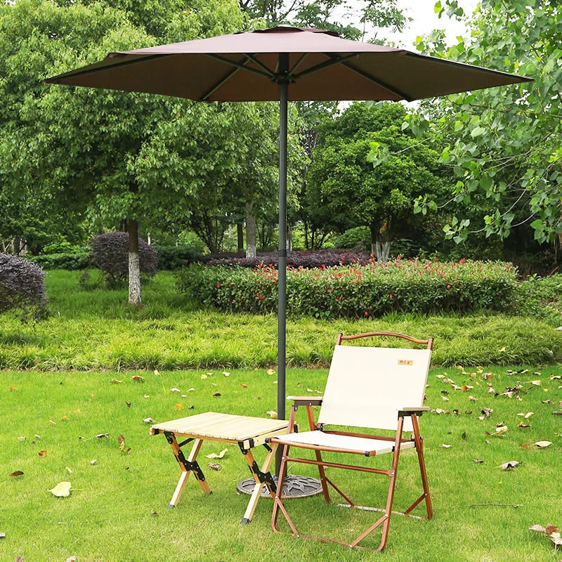 Outdoor parasol camping folding umbrella courtyard garden terrace middle column umbrella balcony outdoor stall large