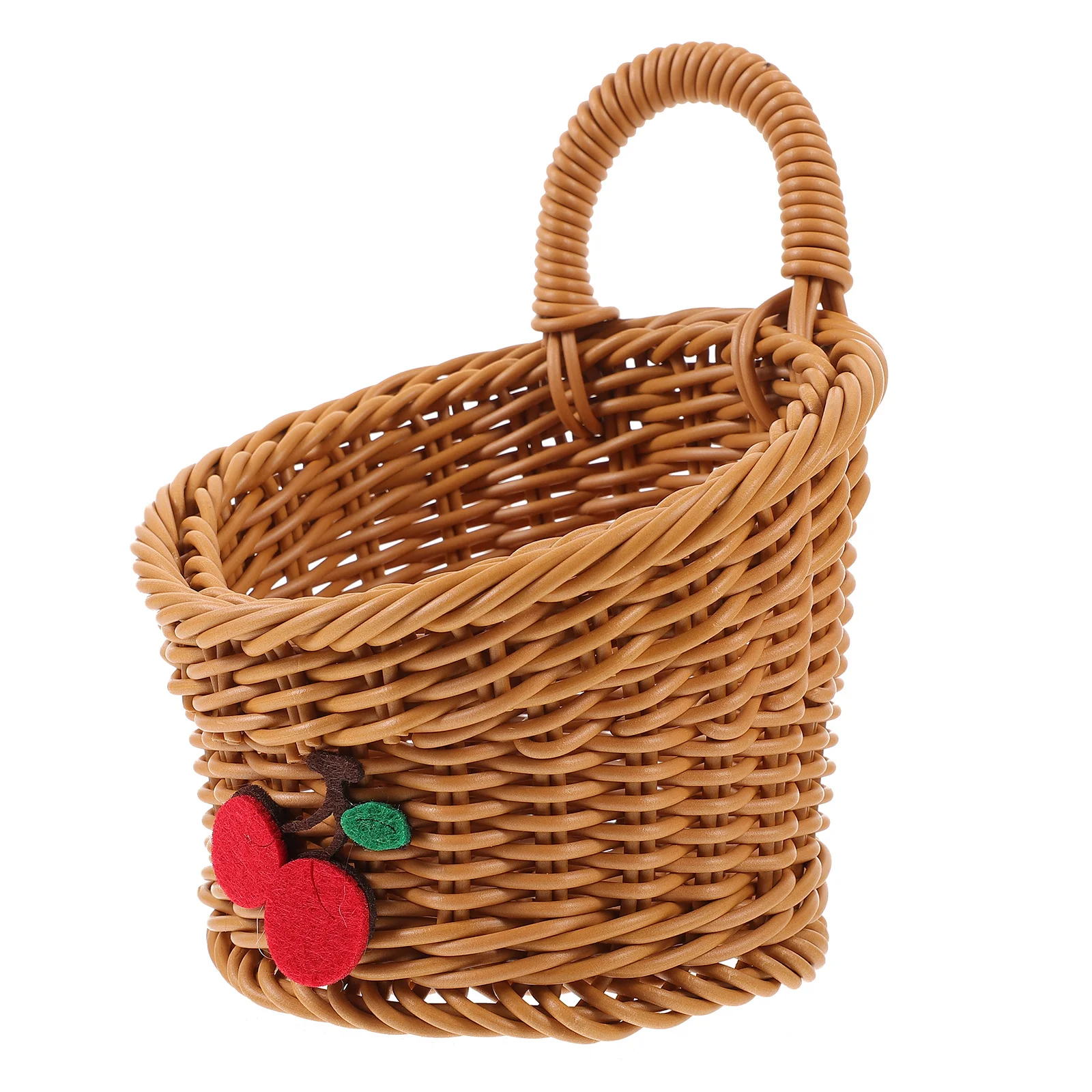 سلة منسوجة معلقة لتخزين المطبخ - تحمل البصل والثوم والفواكه مع دوران جيد للهواء - أنيقة مثبتة على الحائط