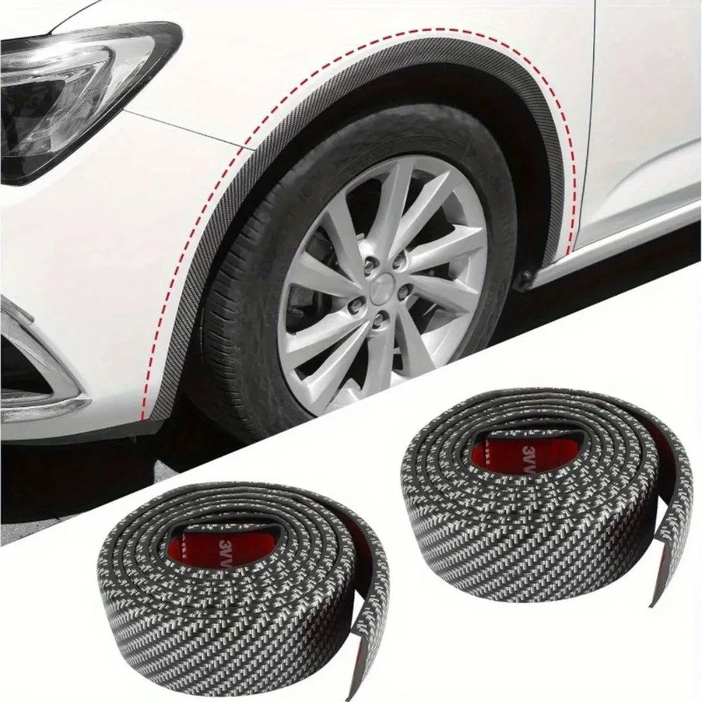 4Pcs 3cm*1m Carbon Fiber Vinyl Car Stickers, Universal Anti‑Scratch Protector Strip For Door Sill Bumper Trunk Step Edge Guard