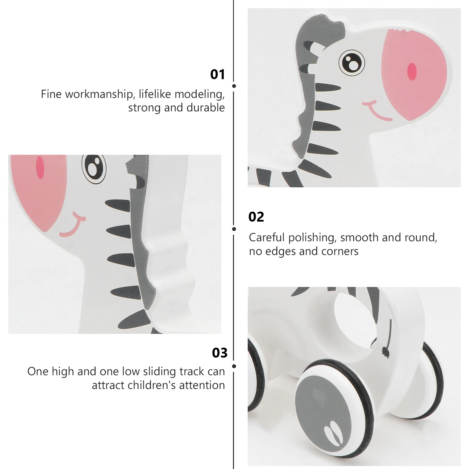 1 قطعة سيارة سحب الحيوان المشي الخشبي التعلم للأطفال الصغار سطح أملس سحب الاطفال هدية التعليمية المشي المعونة #2