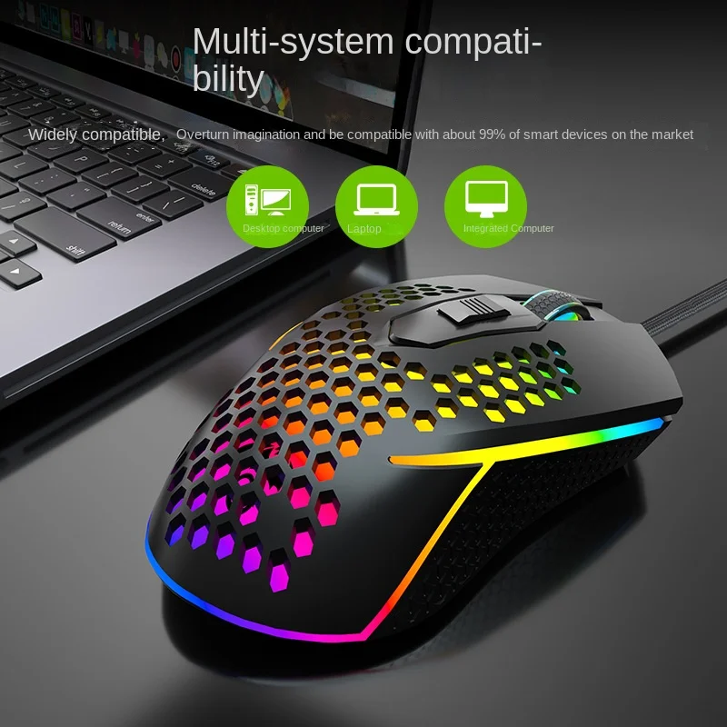 

Crack S50 Computer E-Sports Luminous Mouse Wholesale Macro Definition Programmable RGB Office Wired Gaming Mouse