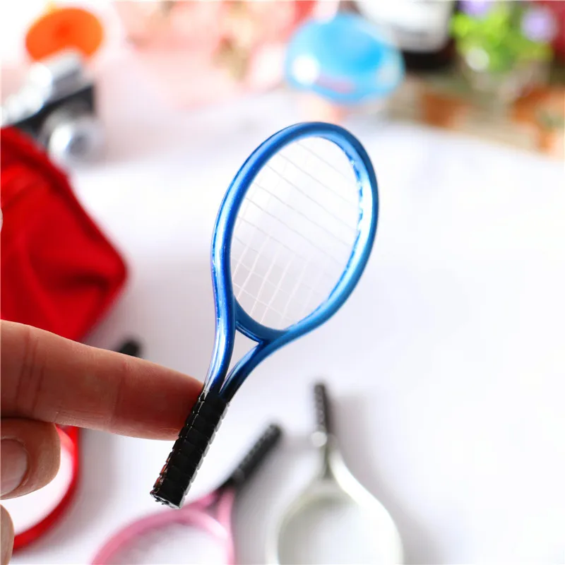 Simulation Dollhouse Tennis Racket Model Tennis Mini Sporting Goods Doll House Accessories Outdoor Recreation Pretend Play Toys