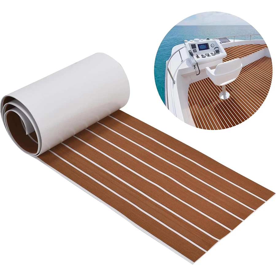 EVA Foam Boat Flooring Decking Sheet 94*17.7In Multicolor Non-Slip Carpet with Steam Design Durable Soft Waterproof Roll Wagon